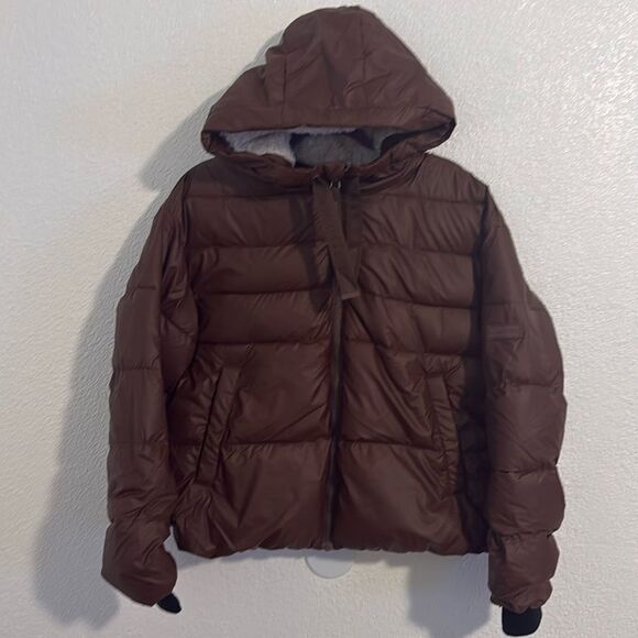 NWT-HUNTER- admiral coffee puffer jacket- coffee/ brown color-Women's size Small - Picture 1 of 16